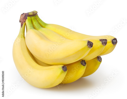 Bunch of bananas isolated on white background with clipping path