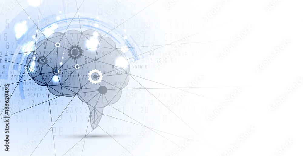 Fototapeta premium Artificial intelligence. Technology web background. Virtual concept