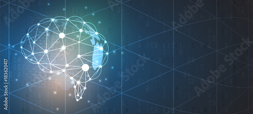 Artificial intelligence. Technology web background. Virtual concept
