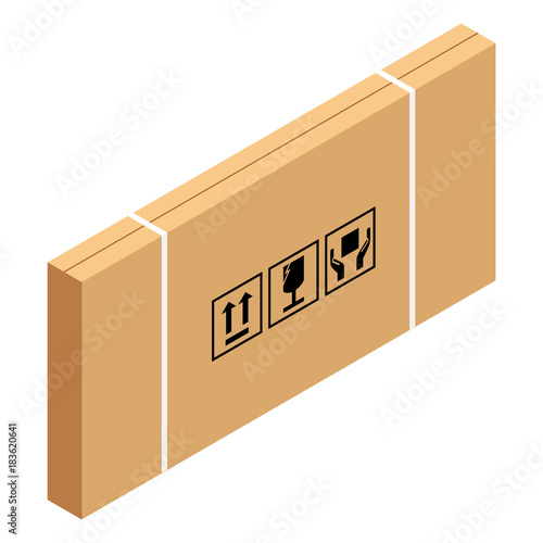 Brown isometric box