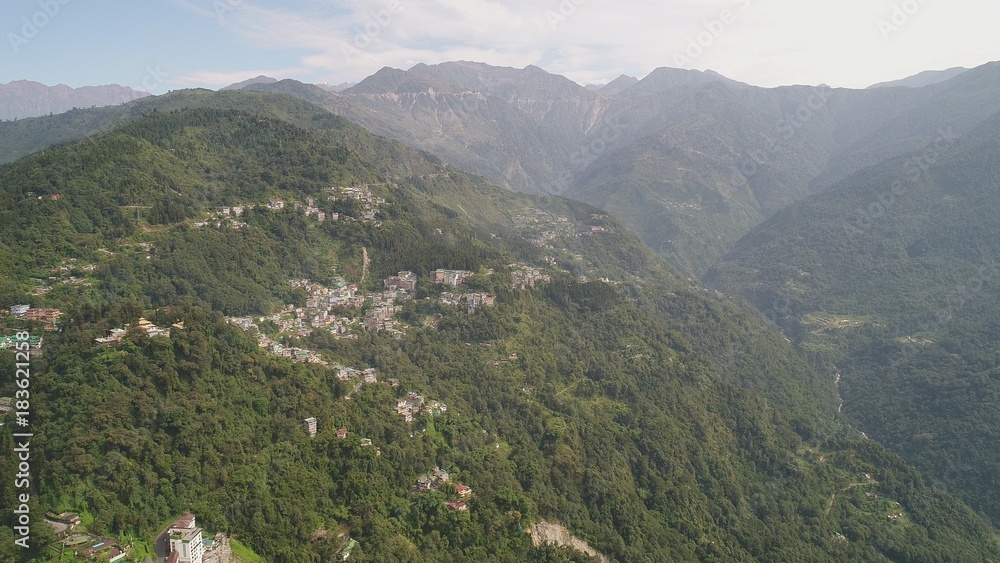 Inde Sikkim Gangtok vue du ciel Inde Sikkim Gangtok vue du ciel