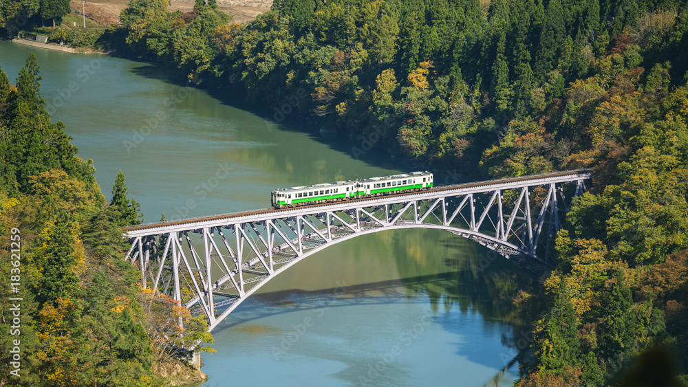 first tadami river bridge in Fukushima, Japan