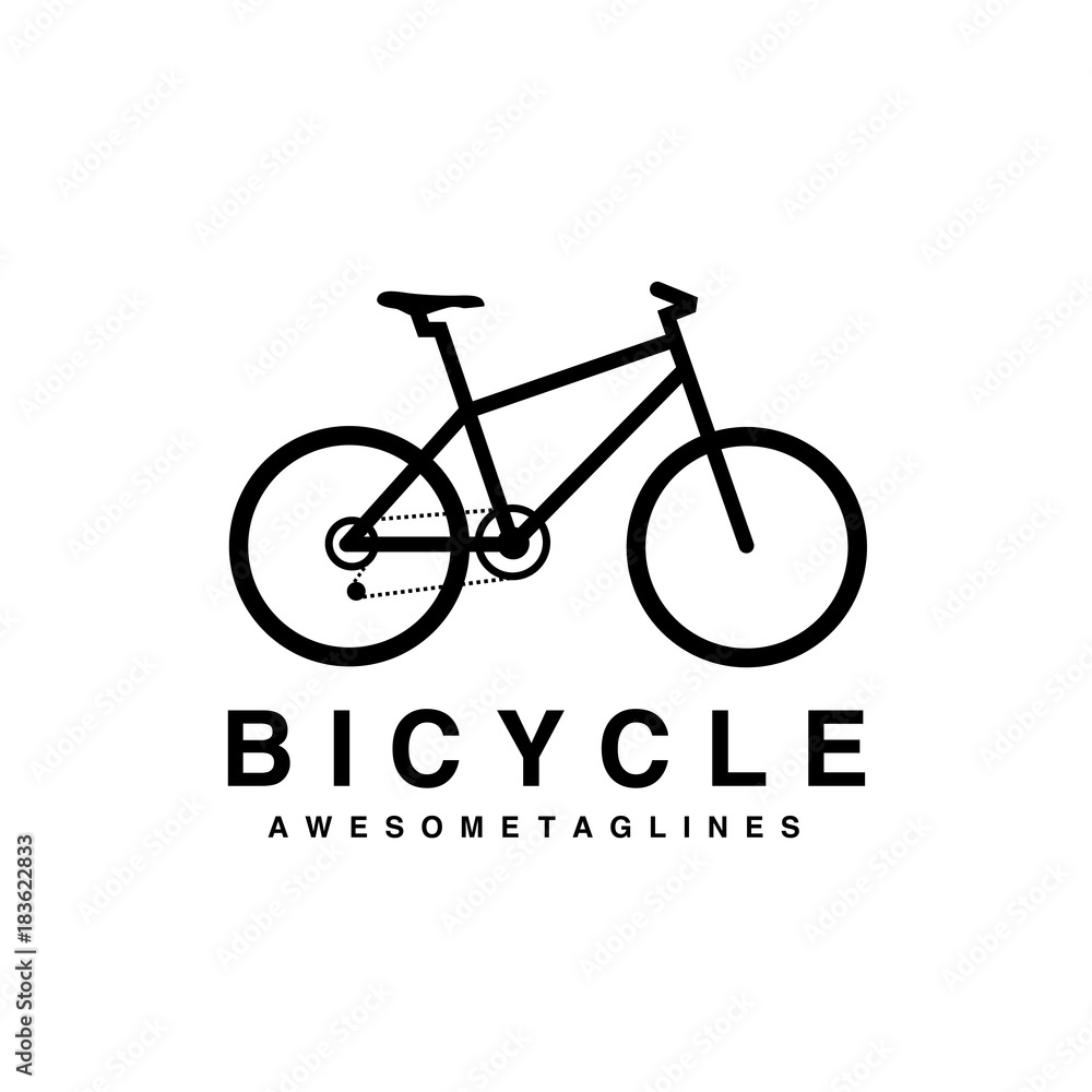 mountain bike logo vector, MTB logo, Bicycle icon design flat isolated