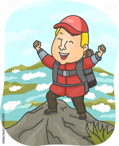 Man Mountain Peak Illustration
