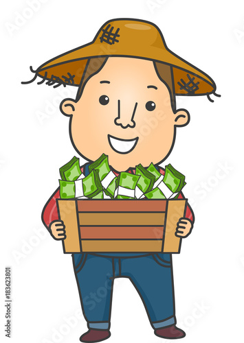 Man Farmer Income Money Crate