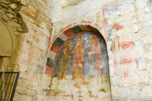 Frescos in the Saint Nicholas (Santa Clause) church in Demre, Turkey photo