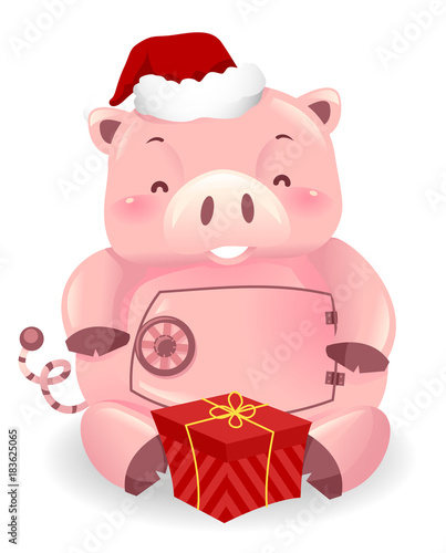 Piggy Bank Robot Mascot Xma...