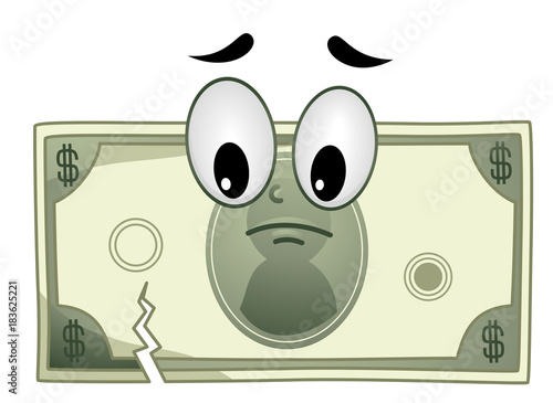 Money Bill Mascot Torn Illu...
