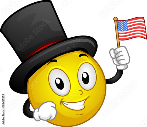 Mascot Smiley American Hat ...