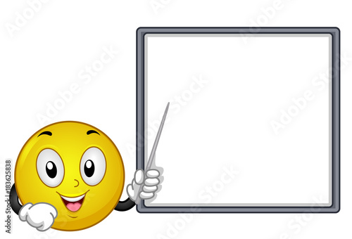 Mascot Smiley Point Board Illustration