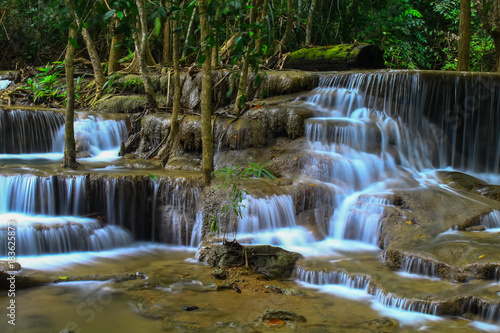 Beautiful waterfall in the middle of rainforest. photo