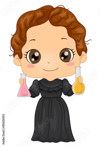 Kid Girl Costume Little Marie Curie Illustration