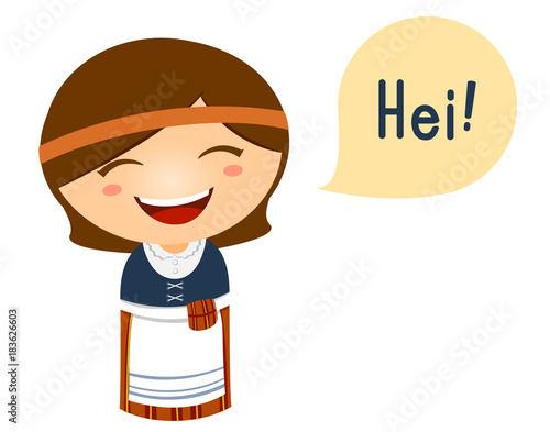 Kid Girl Costume Finland Speech