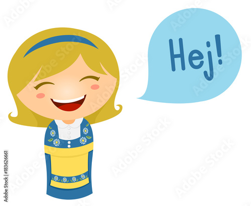 Kid Girl Costume Swedish Speech