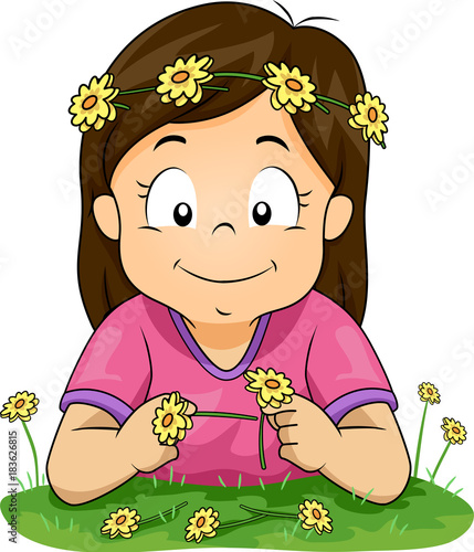 Kid Girl Flower Chain Activity
