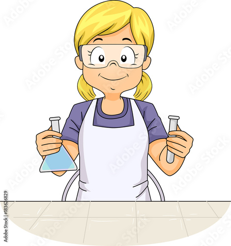 Kid Girl Lab Experiment