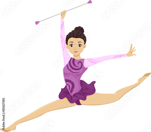 Teen Girl Baton Twirling Exhibition