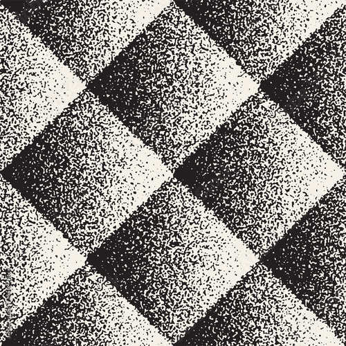 Abstract noisy textured geometric shapes background. Vector seamless vintage pattern.