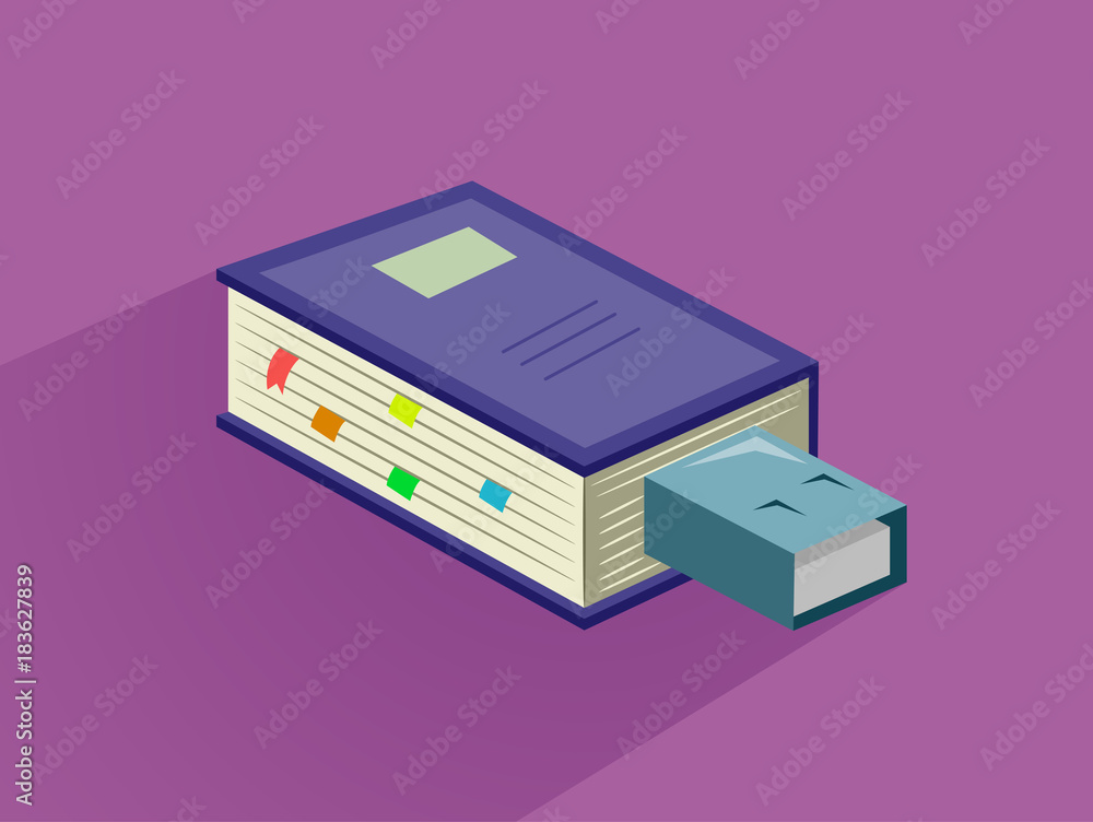 Book Flash Drive Electronic Learning Illustration Book Flash Drive Electronic Learning Illustration