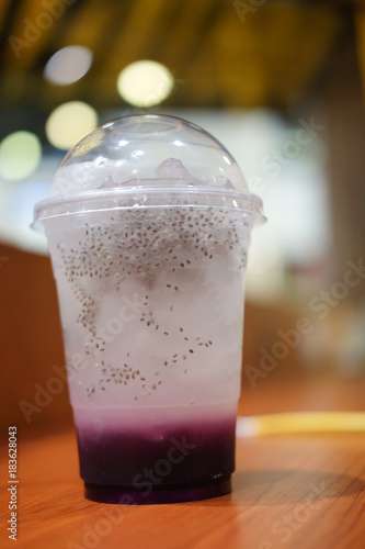 Butterfly pea flower juice with chia seed