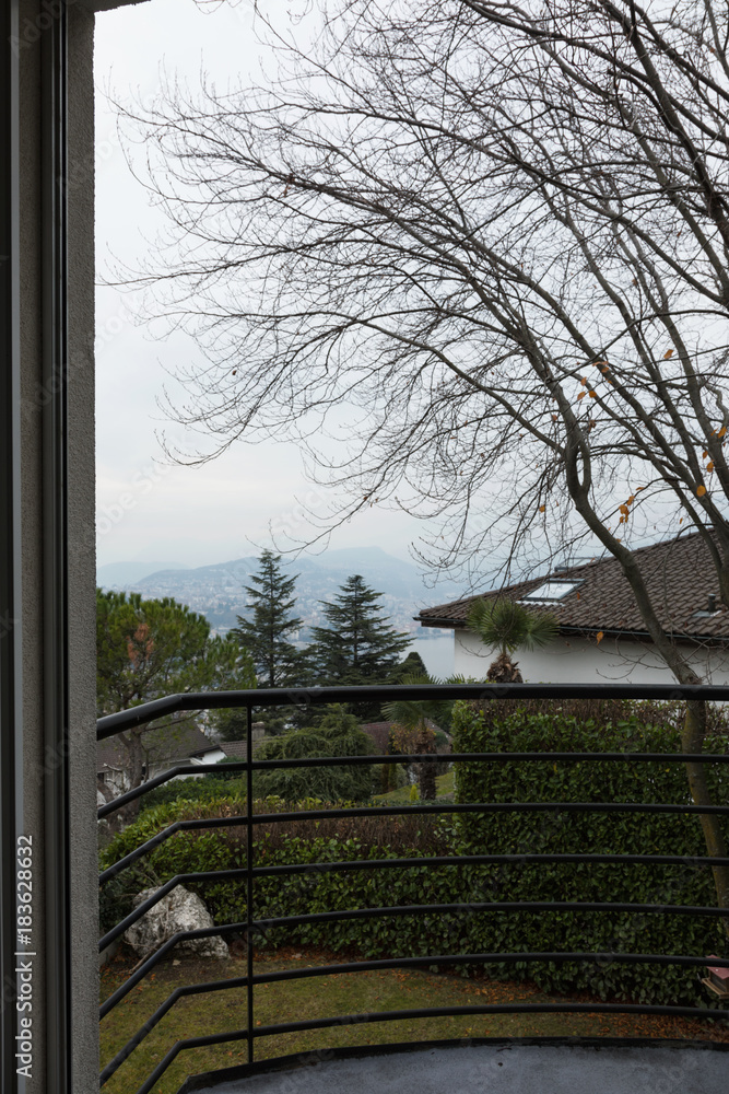 Fototapeta premium Terrace and winter day