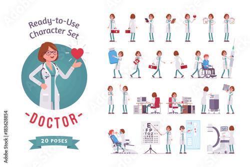 Female Doctor ready-to-use character set