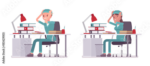 Male and female nurse at paperwork