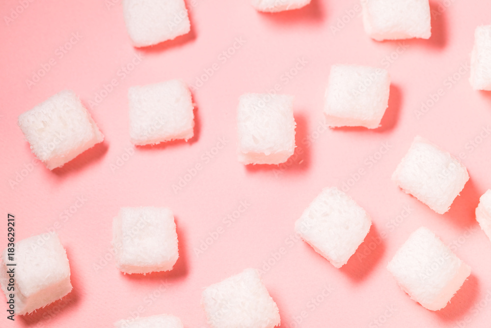 Heap of Marshmallow candy on pink Heap of Marshmallow candy on pink