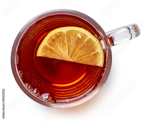 Fotografie Glass cup of black tea