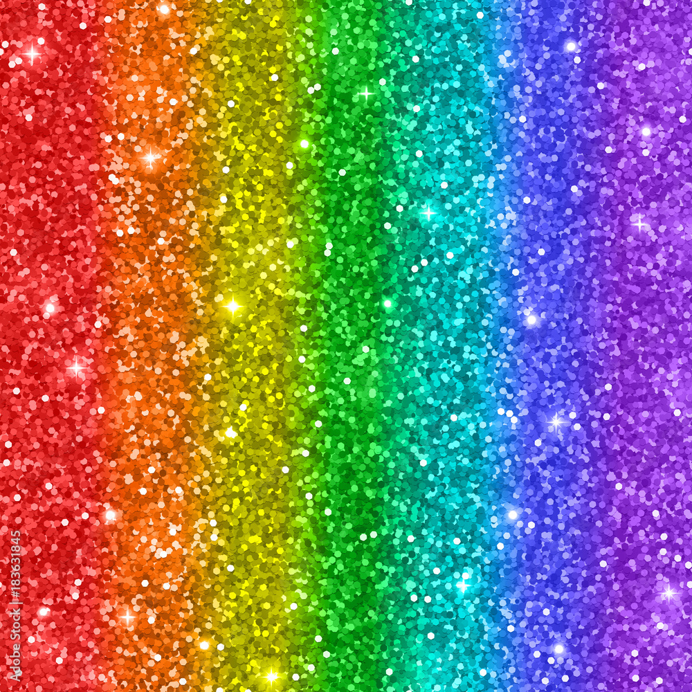 Multicolored rainbow glitter background. Vector - obrazy, fototapety, plakaty 