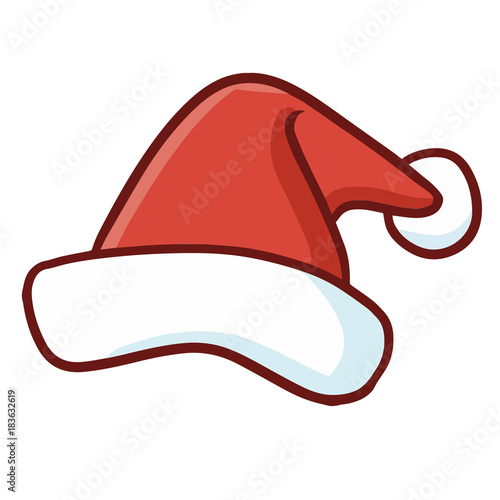 Funny and cute small Santa's hat for Christmas - vector.