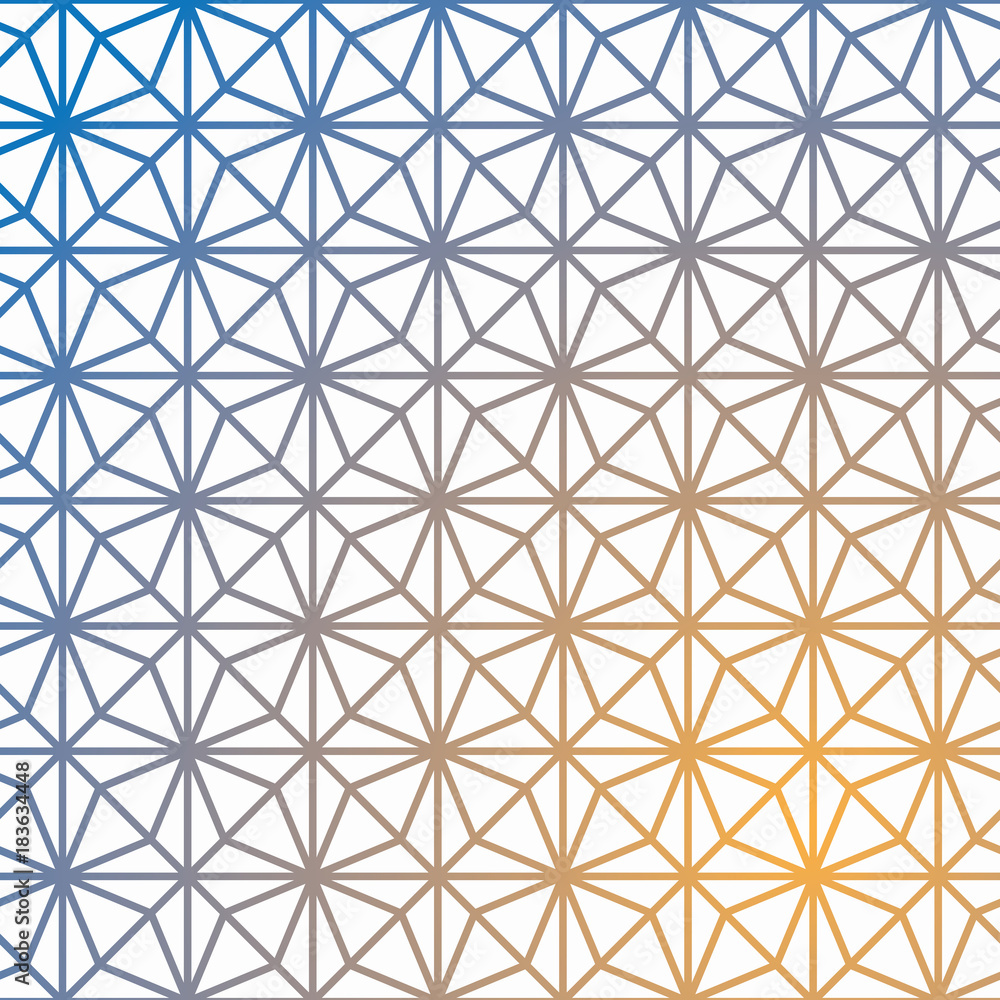 Fototapeta premium Grid geometric vector pattern. Geometric cube, Star effect. Template for print, textile, wrapping and decoration with gradient effect. pattern is on swatches panel