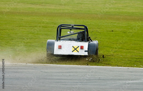 Caterham spinning off track at Snetterton. photo