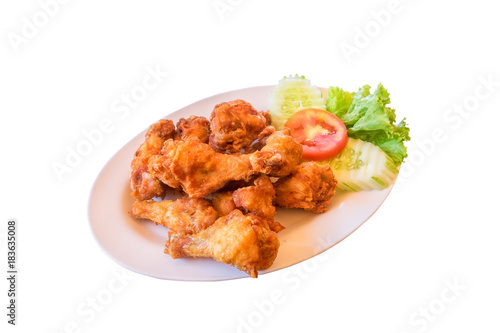 Fried chicken on white background., This has clipping path.