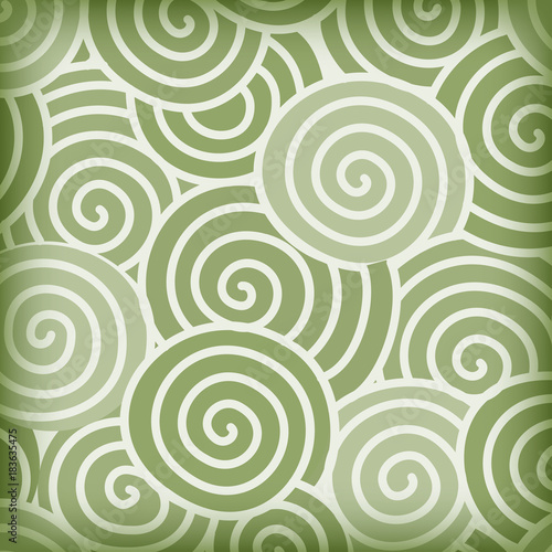 abstract green curve and around circle, background vector