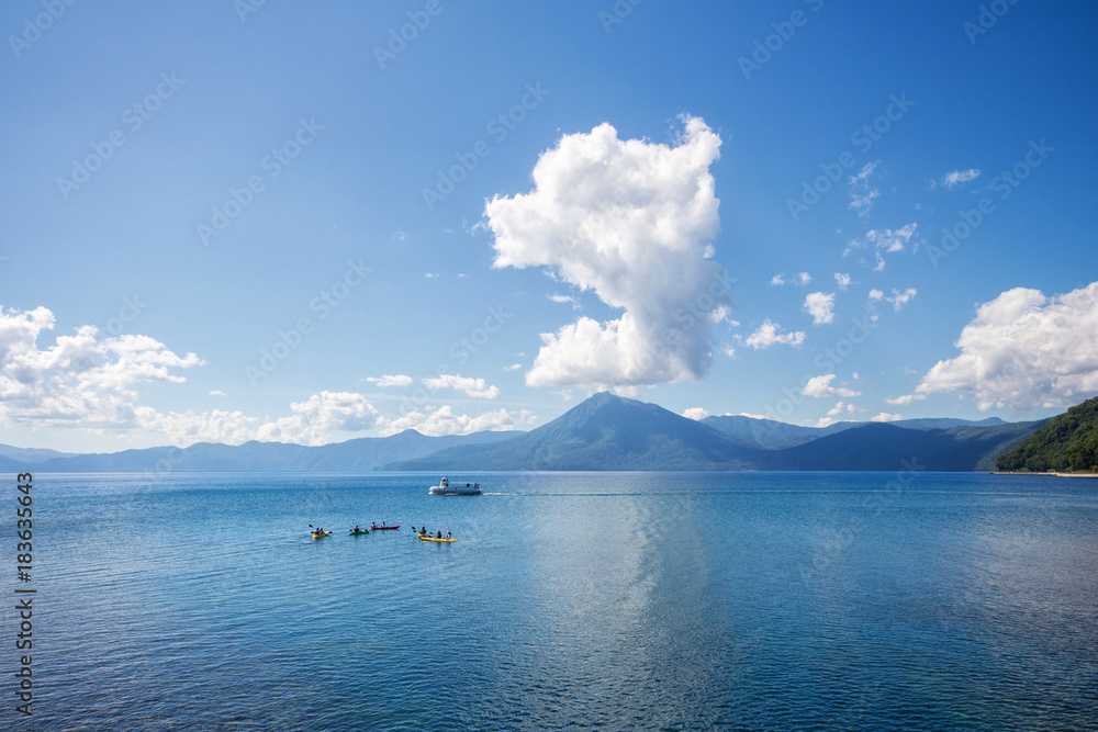 Lake Shikotsu in Hokkaido at Japan.