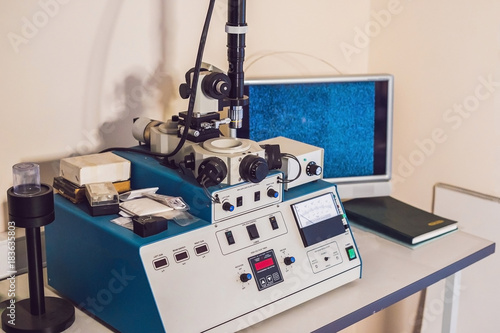 ion etching system for solid samples preparation for electron microscope investigation photo