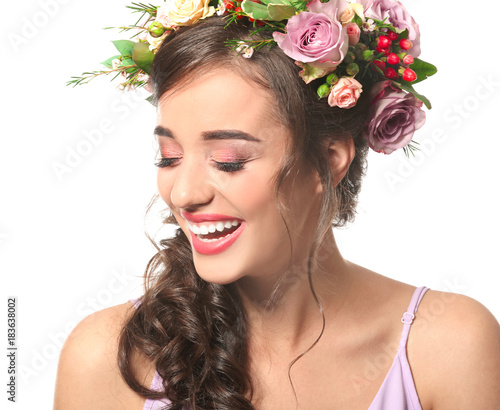 Beautiful young woman with ...