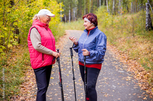 Senior ladies nordic walking © Nichizhenova Elena