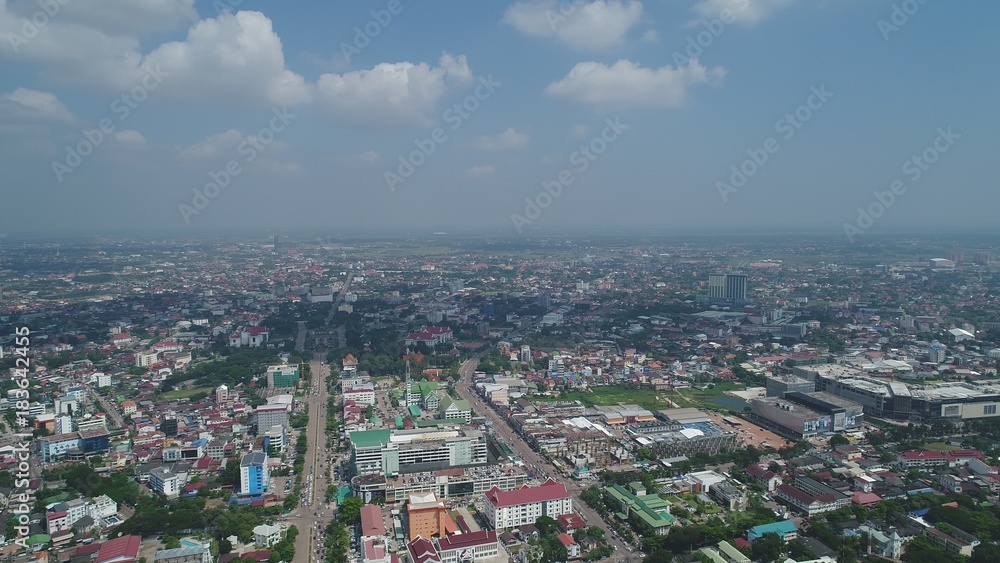 Laos Vientiane vue du ciel Laos Vientiane vue du ciel
