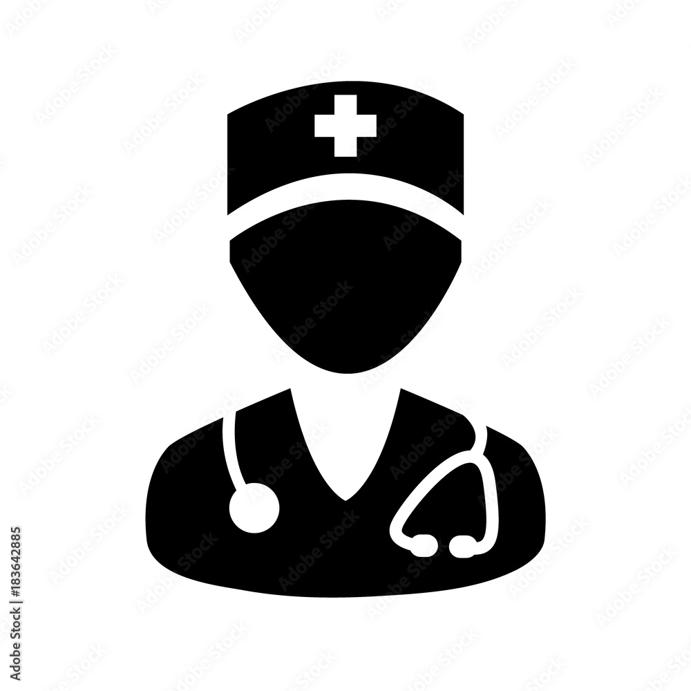 Doctor Nurses avatar icon vector on white background Physician Person With Stethoscope Vector illustration eps 10 Doctor Nurses avatar icon vector on white background Physician Person With Stethoscope Vector illustration eps 10