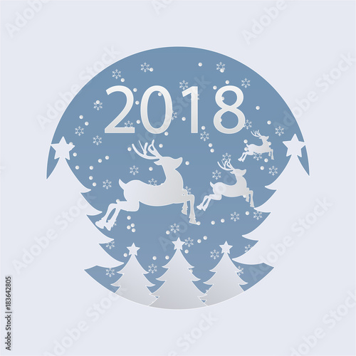 Christmas Greeting Card and new year. Vector illustration