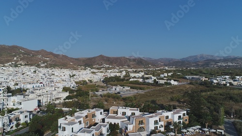 Grèce Cyclades île de Naxos vue du ciel © Zenistock