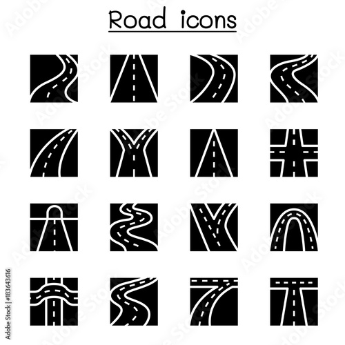 Road icon set