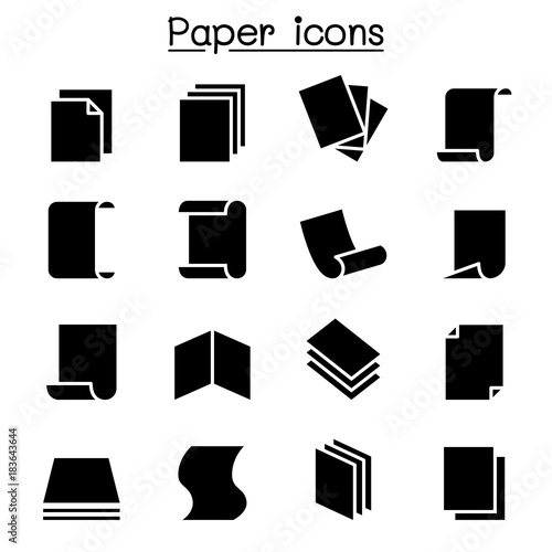 Paper icon set vector illustration graphic design
