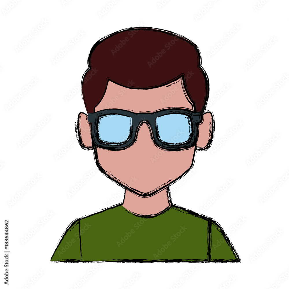 Man with sunglasses profile icon vector illustration graphic design Man with sunglasses profile icon vector illustration graphic design