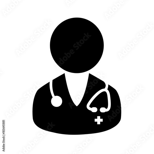 Doctor Nurses avatar icon vector on white background Physician Person With Stethoscope  Vector illustration eps 10 photo