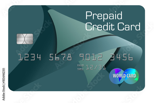 Canvas Print A modern design pre-paid  credit card is seen in this 3-D illustration