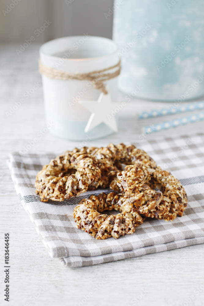 Sesame cookies on table Sesame cookies on table