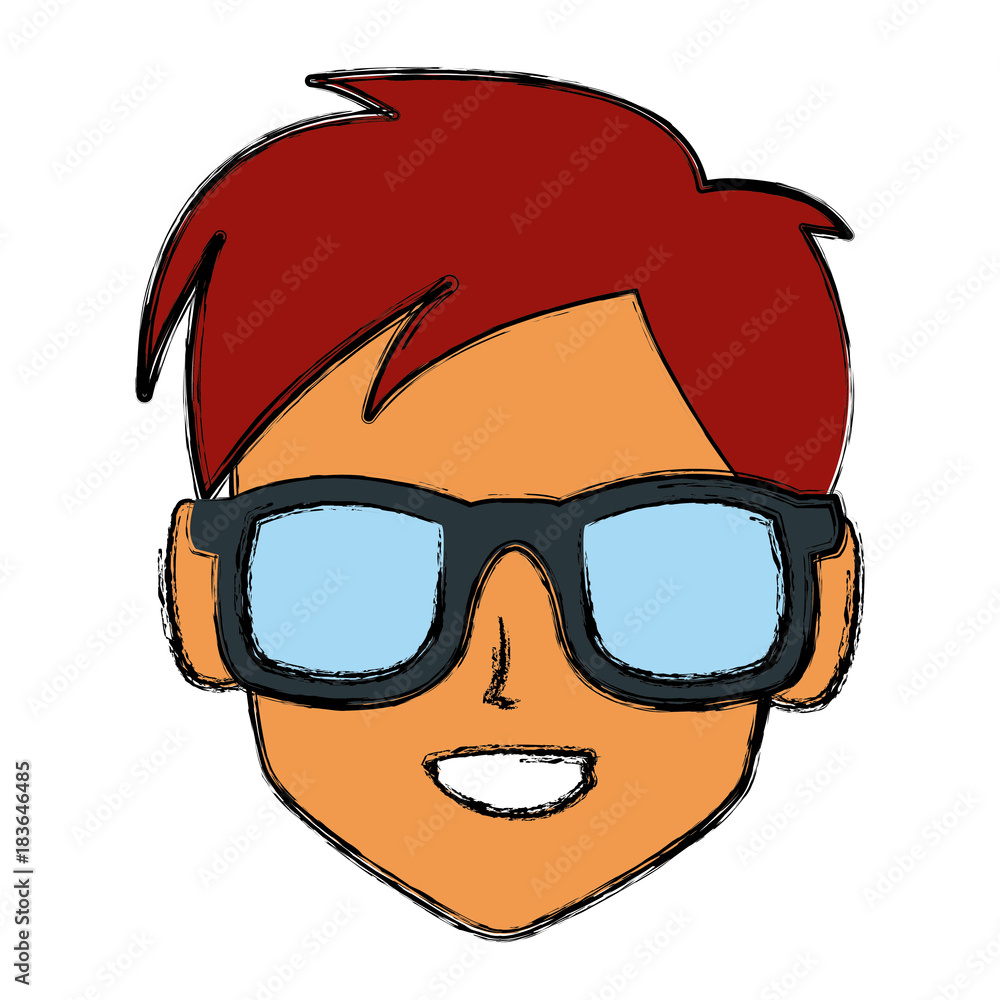 Man with sunglasses profile icon vector illustration graphic design Man with sunglasses profile icon vector illustration graphic design